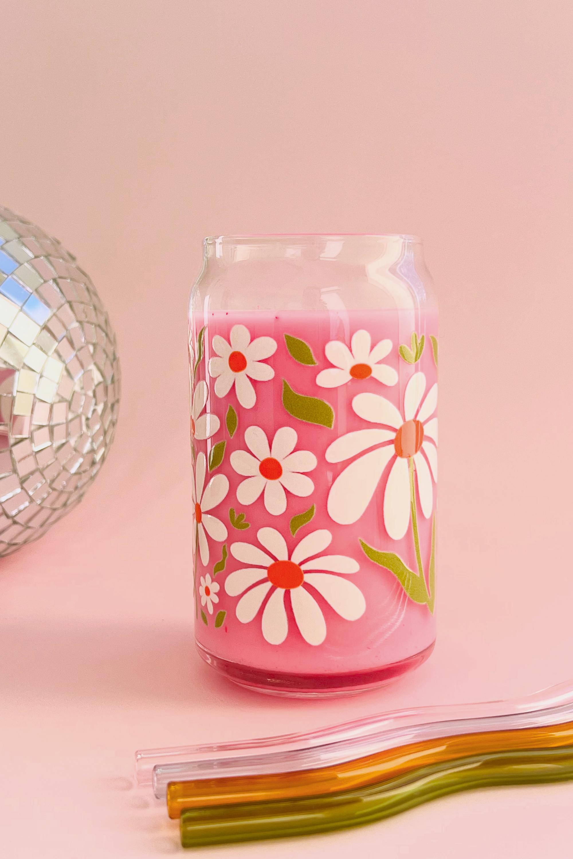 Falling Petals Glass Cup (3 Colors!)