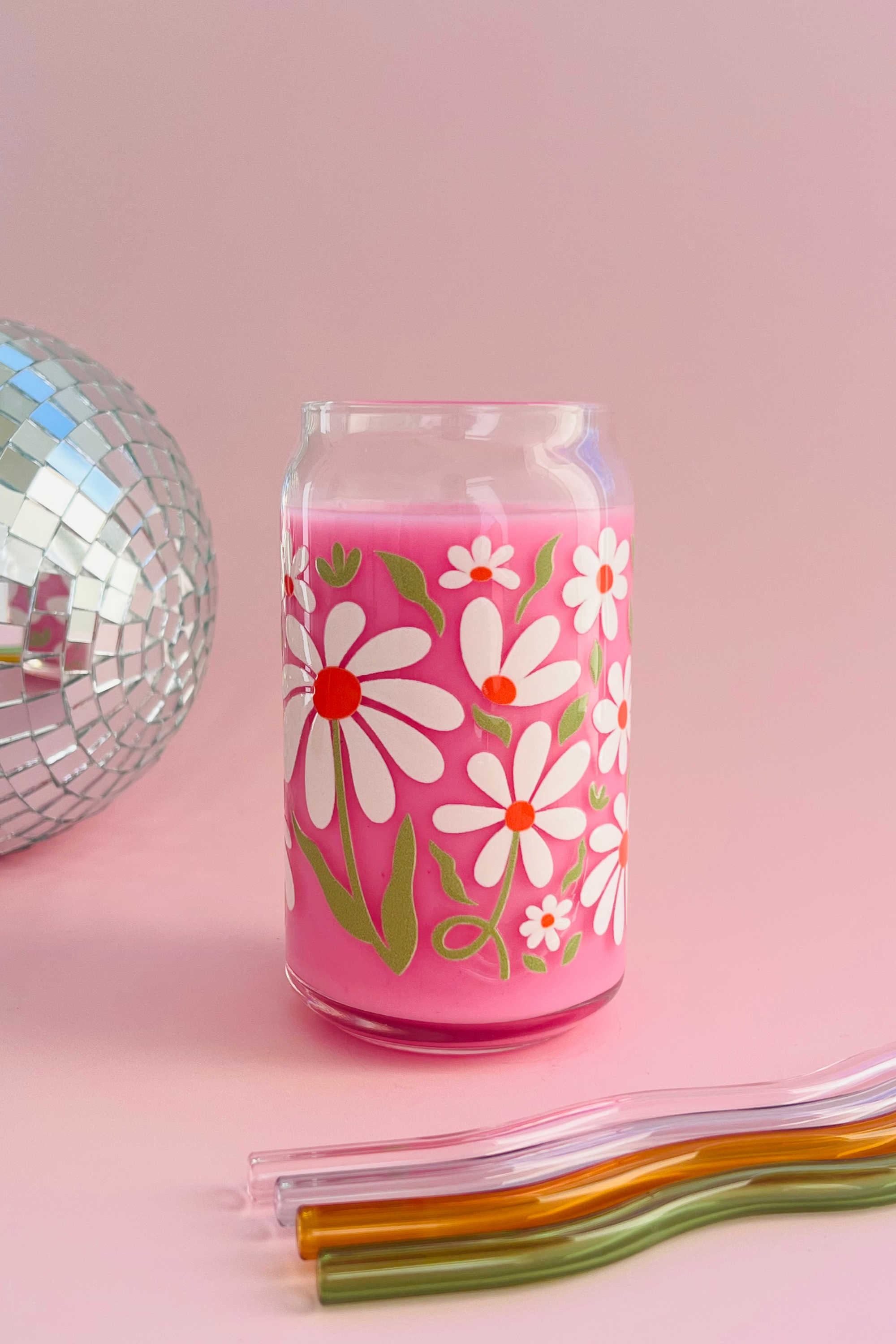 Falling Petals Glass Cup (3 Colors!)