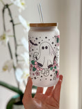 Floral Ghost Glass Tumbler