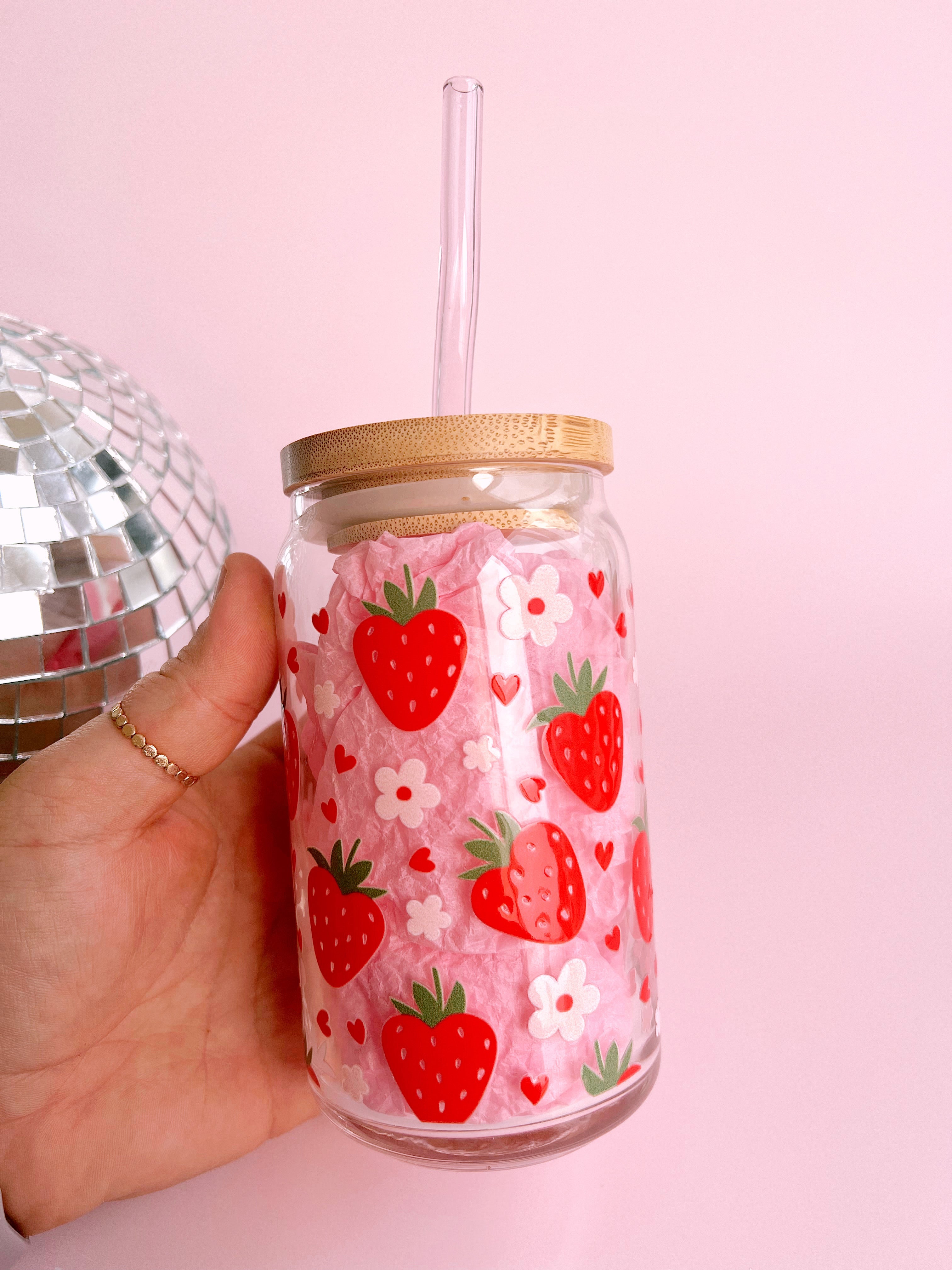 Strawberry Dreams Glass Cup