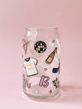 Swiftie Motif Glass Cup