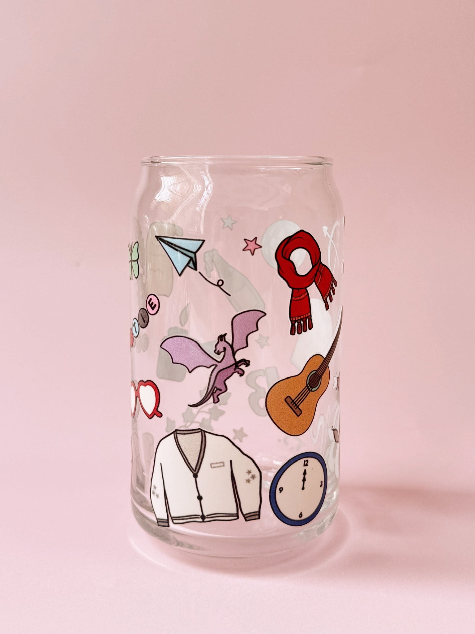 Swiftie Motif Glass Cup