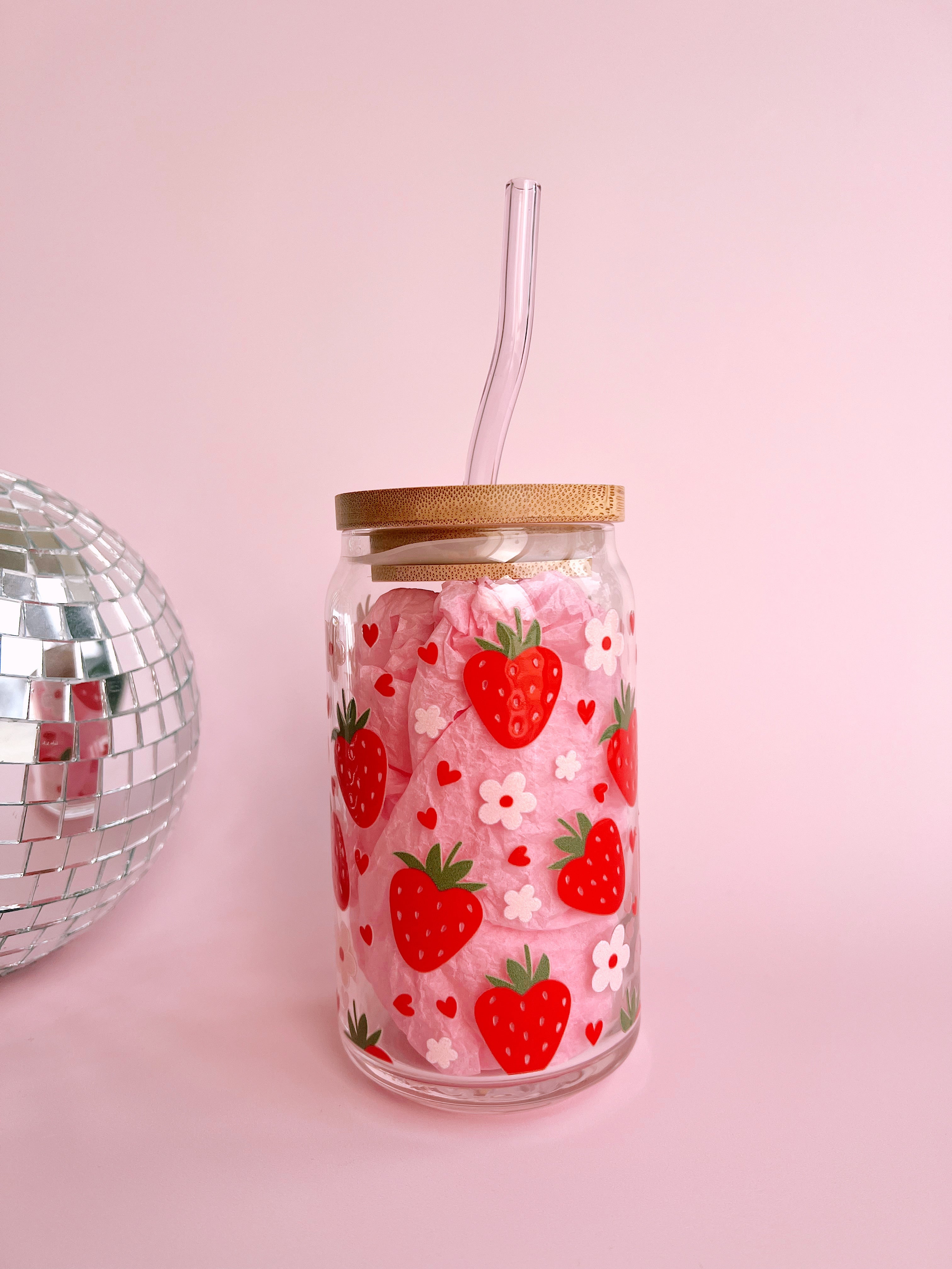 Strawberry Dreams Glass Cup