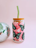 Monarch Butterfly Glass Cup (3 colors!)