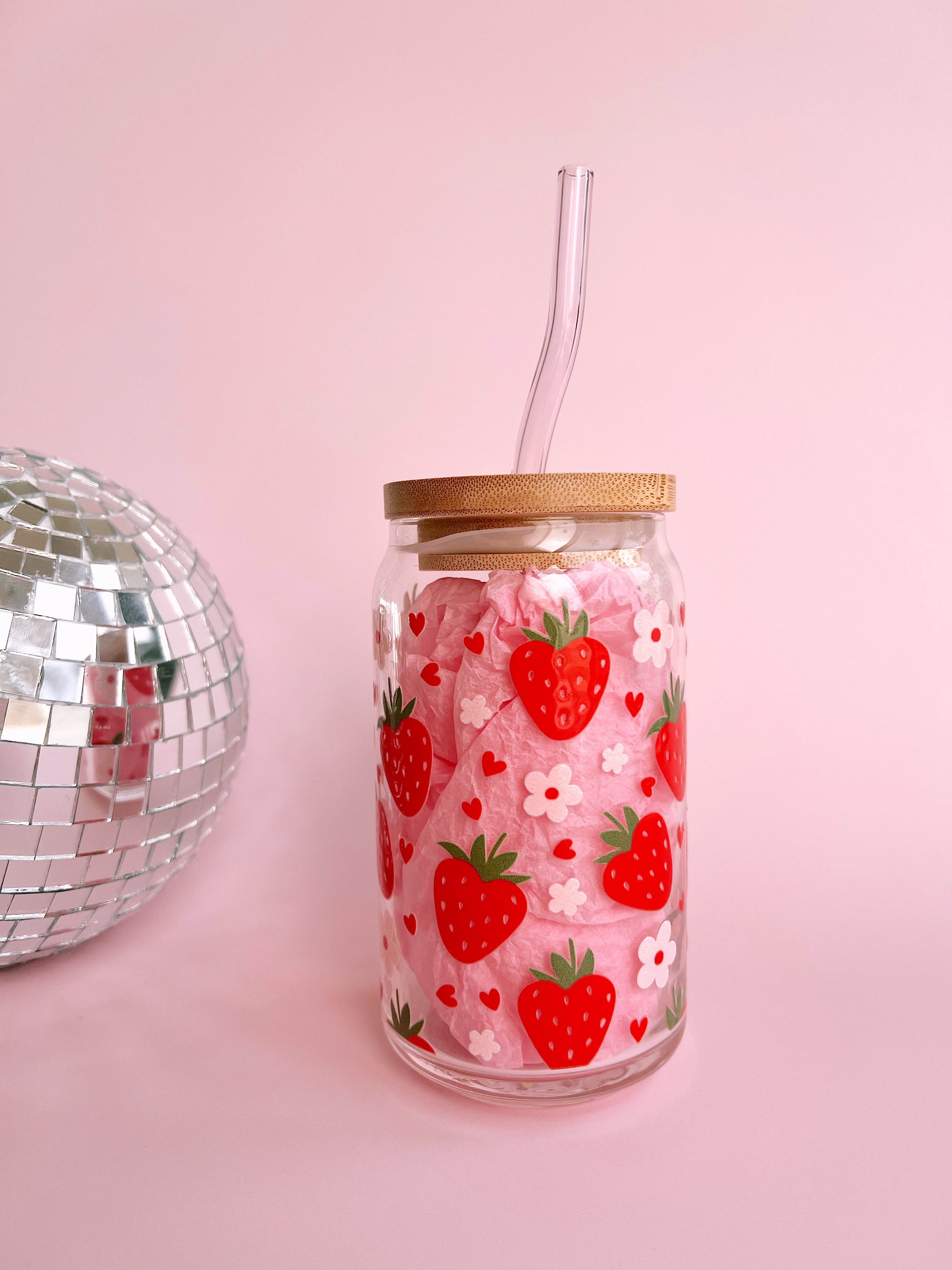 Strawberry Dreams Glass Cup