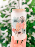 Mama floral Glass Tumbler